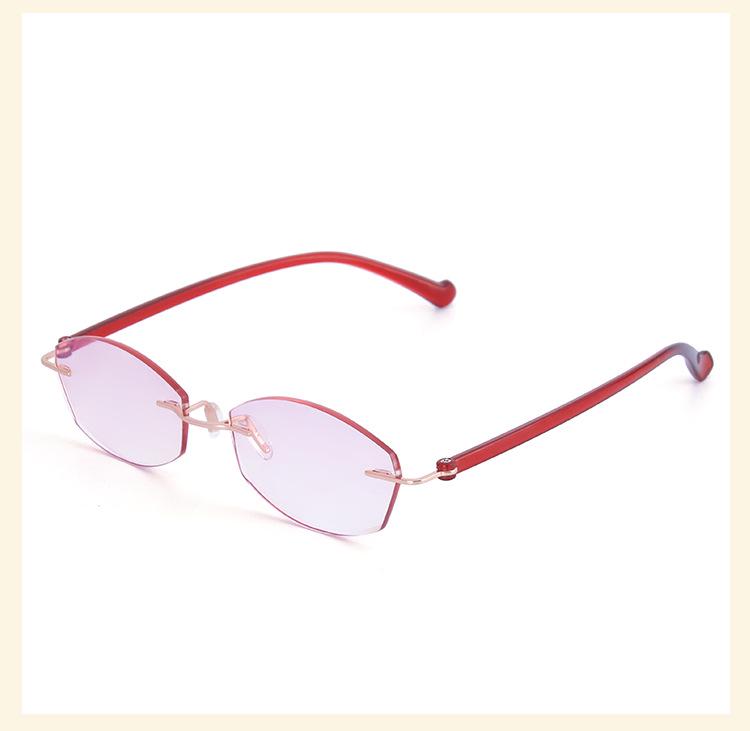 Stylish Retro Frameless Glasses with High-End Diamond Cut Edges and Anti-Blue Light for Women