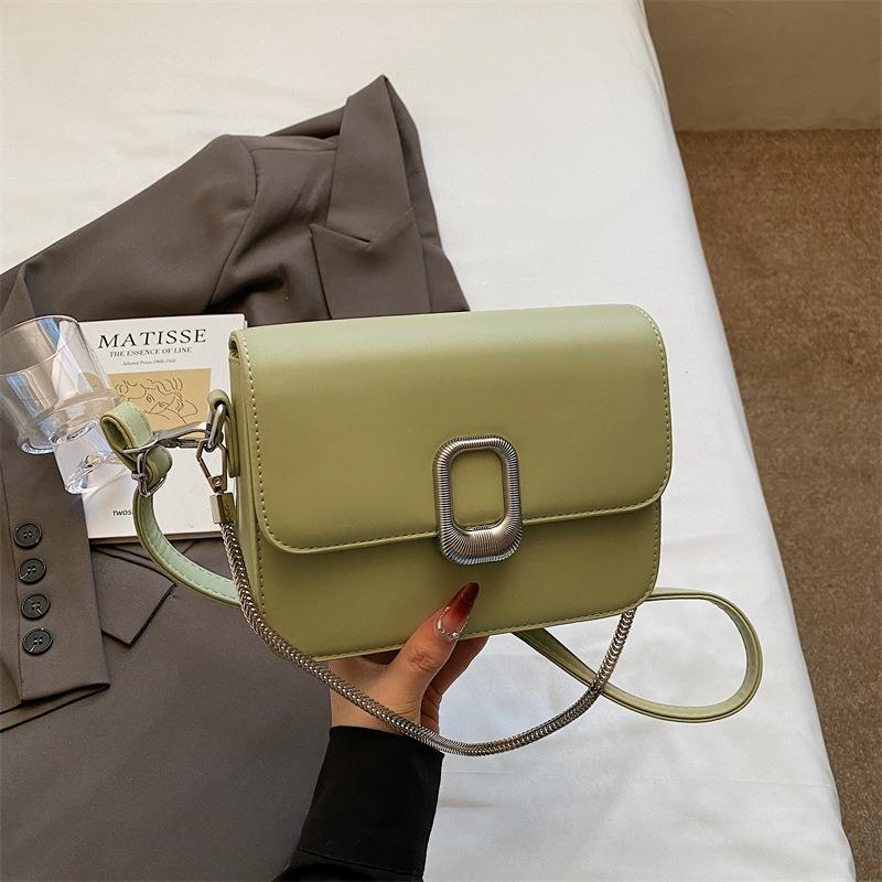 

Niche high-end retro small square bag spring new versatile chain shoulder bag fashion messenger bag зелений