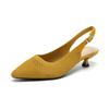 Women Sandals Sharp Pointed Shallow Mouth Slim Heel Women's Shoes Knitted Comfortable High Heels Knitted Breathable Sandals
