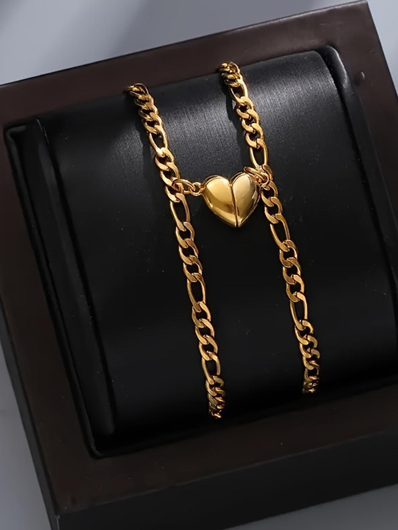

European Fashion Magnetic Heart Paperclip Chain Bracelet