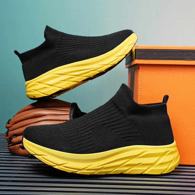 Slip-on Mesh Upper Breathable Thick Platform Men's Casual Sneakers Spring and Autumn Stylish Outdoor Running Male Sports Shoes