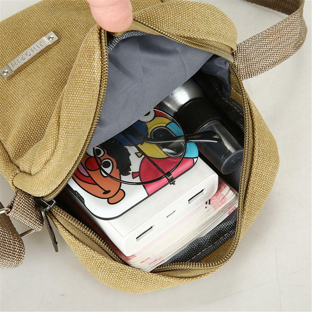 New Style Casual Canvas Men's Bag Shoulder Messenger Bag Small Backpack Handbags Outdoor Travel Mobile Phone Package Bags