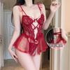 Women's Mesh Flutter Sleeve Fitted Bodysuit Costume Lingerie Set