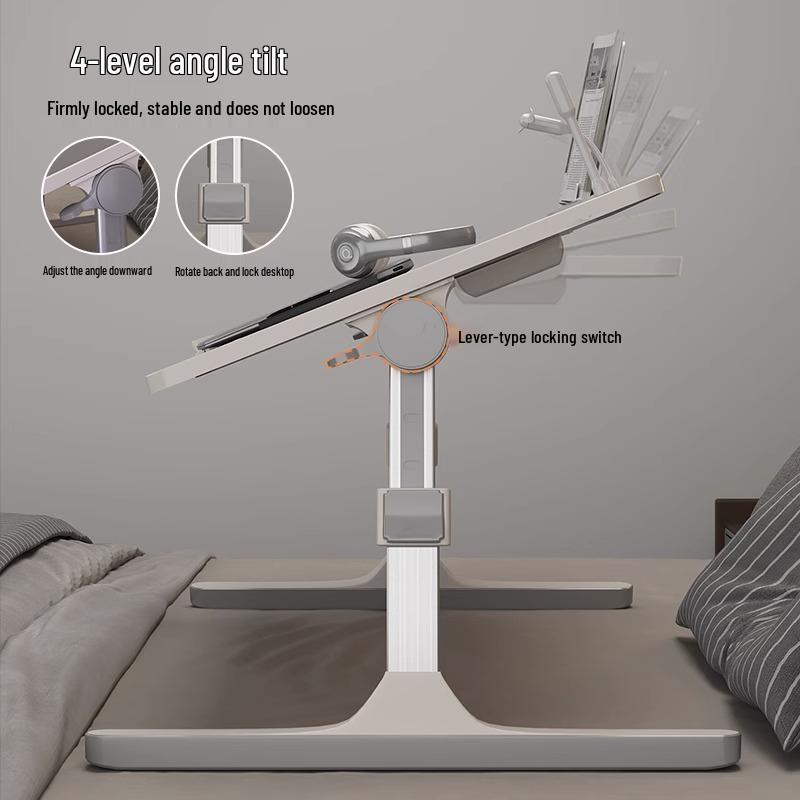 Adjustable Bedside Table: Folding Computer Desk for Student Dorms, Bedrooms, or Home Study