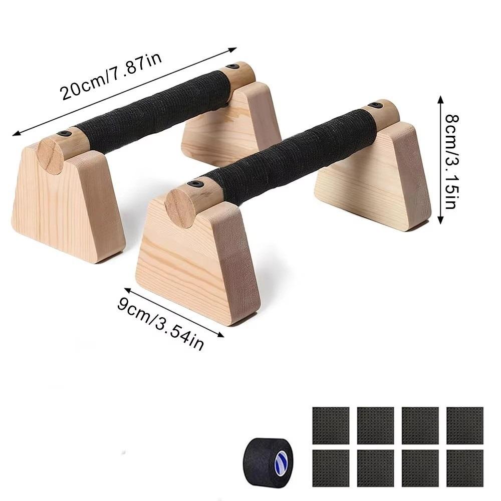 1 Pair Non-slip Wooden Push Up Bar Multipurpose Handstand Blocks  Bodybuilding Fitness