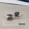 Hot Simple Stud Earrings for Women 3mm/4mm/5mm/6mm/8mm Round CZ Stone Silver Color Ear Piercing Earrings Trendy Jewelry