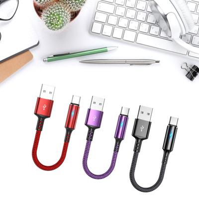 Compact USB C To USB A Charging&Data Cable 2.4A Charger Cord Wire 25cm Short Cord,Nylon and Aluminum Alloy Material