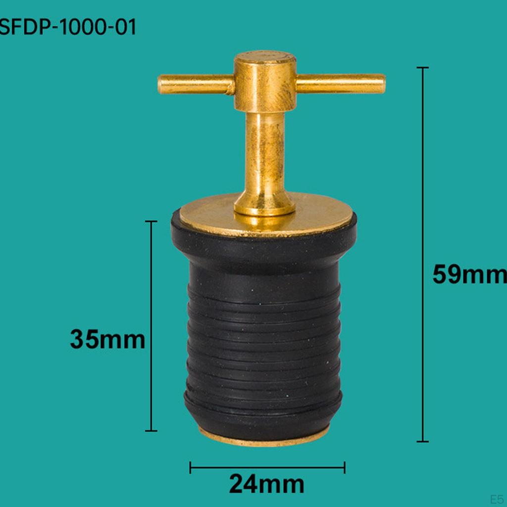 Brass Handle Drain Plug Boat Easy To Use, Accessories, Replaces Rubber with