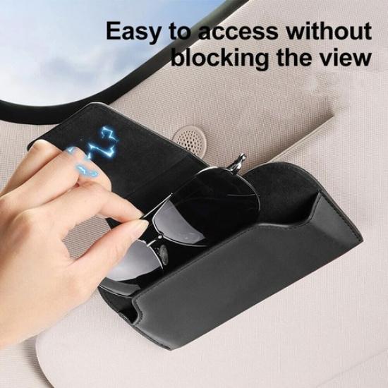 Car Accessories Glasses Holder Storage Bag Organizer Sunglasses Holder Black
