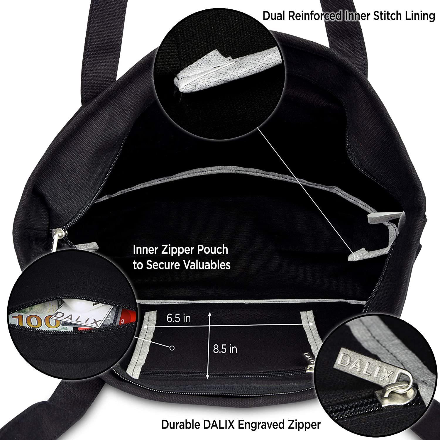 

Black double lift hand zipper large capacity handbag with front strap black 20 *14 *6 чорний