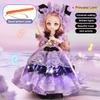 9 Inch Motorized Fashion Princess Doll With Led Lights And Music, Princess Toy Sets For Girls And Kids, Exquisite Birthday Gifts