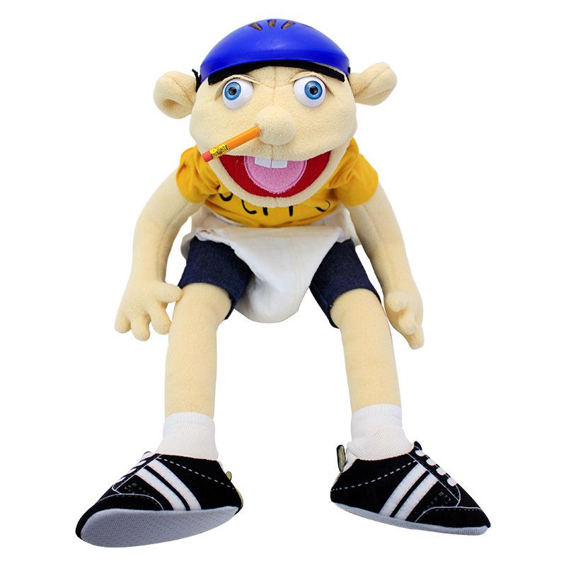 Cartoon Plush Hand Puppet - Funny Open-Mouth Boy Parent-Child Interactive Jeff Puppet Creative Stuffed Toy
