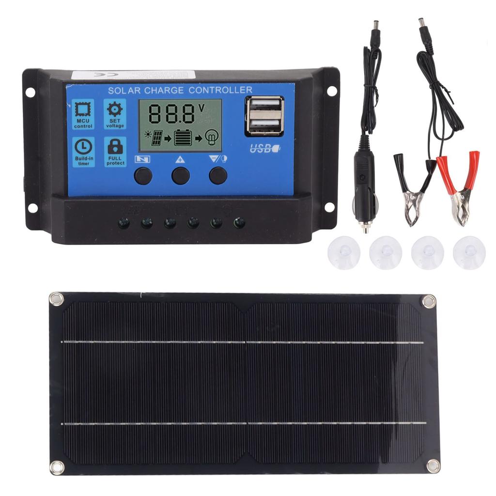 6W Monocrystalline Silicon Solar Panel Kit with 100A Controller Waterproof Solar Charge Controller