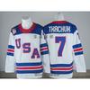 Mens Ice Hockey Practice Jersey USA Team Style Vintage Embroidered Training Uniform Adult Players