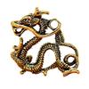Brass Long Beard Dragon Keychain Pendant, Copper Handicraft Ornament