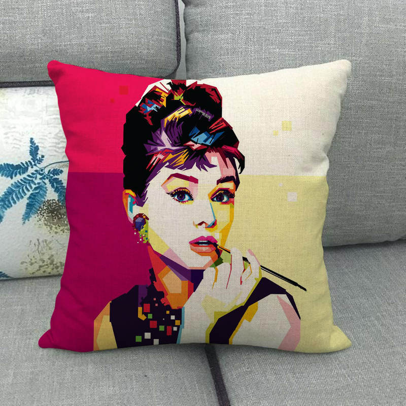 Portrait Oil Painting Of A Celebrity Digital Printing Short Plush Pillow Covers For Car Sofa Office Cushion Cover Home Goods