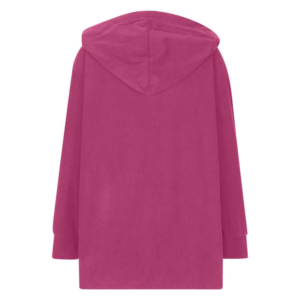 Dámská módní jednobarevná mikina s kapucí, dlouhým rukávem, knoflíkovou kapsou, volného střihu, pro běžné nošení