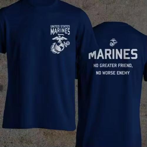 2026 Sommer Heißer Verkauf US Army Marine Corps USMC Zitat T-Shirt Herren Damen Vintage Oberteil Hip Hop Streetwear Übergroßes T-Shirt