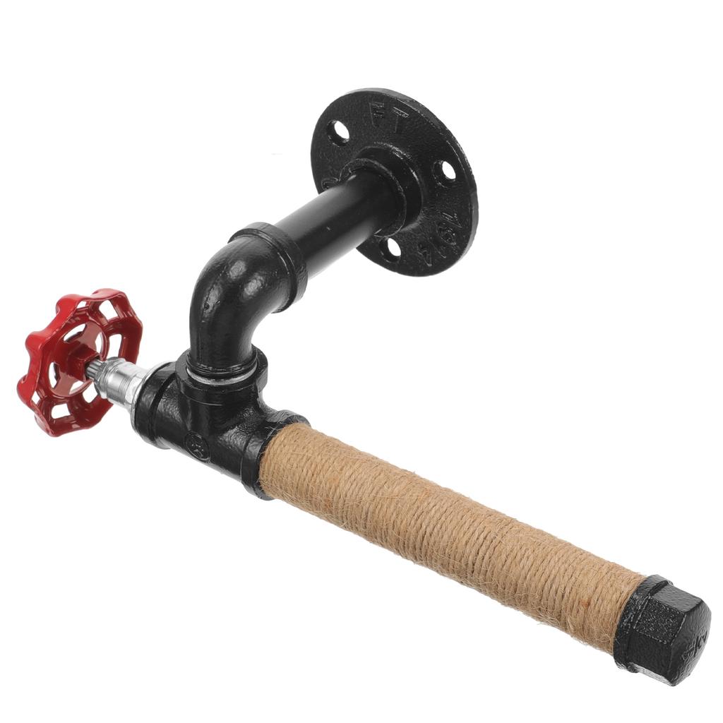 Iron Pipe Wall Bracket -mounted Paper Towel Countertop Holder Tubular for Bathroom Vintage Kitchen Dispenser Towel Hanger