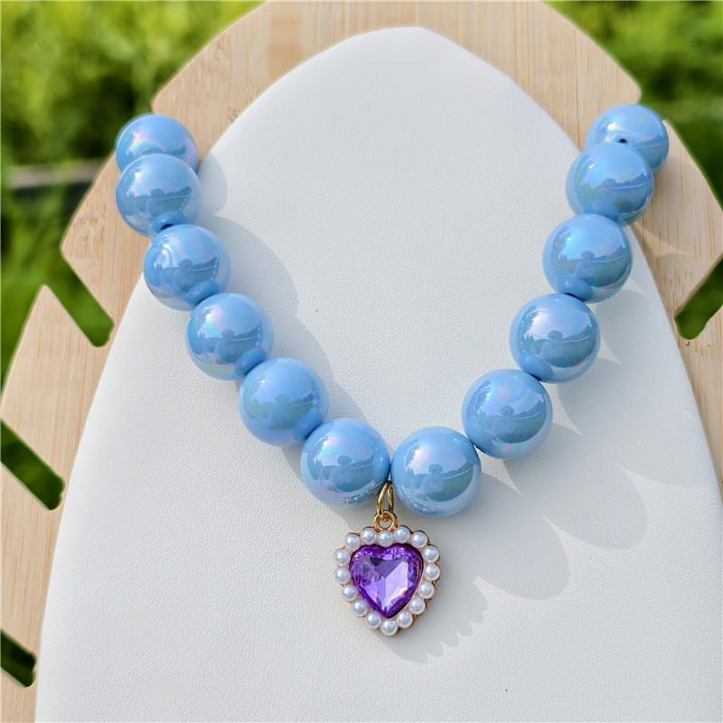 Niche Premium Cute Pearl Necklace Sweater Chain Puppy Pendant Accessories Love Rhinestone Pendant Cat Dog Collar