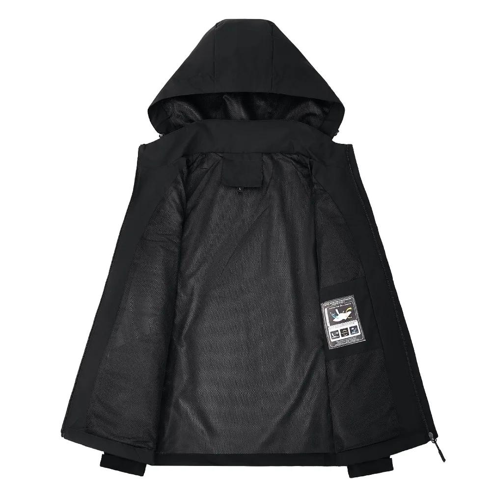 Spring Autumn Outdoor Punching Jacket Men Women Windbreaker Waterproof Jacket Coat Climbing Detachable Hat