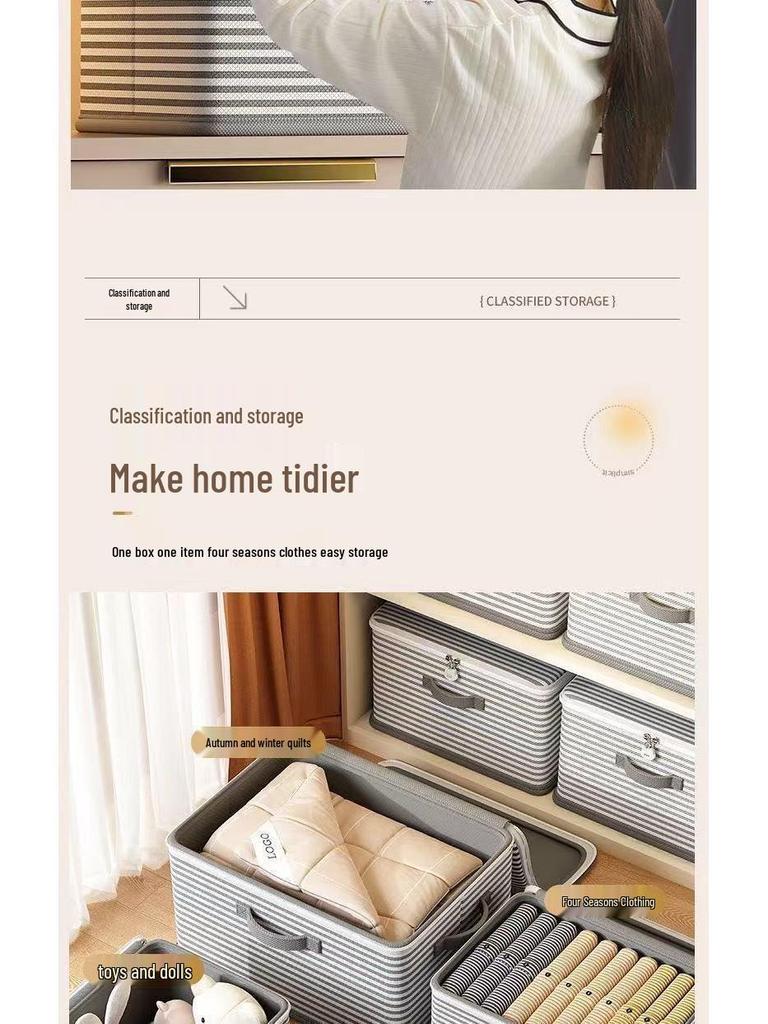 Large Capacity Foldable Fabric Storage Box for Clothes and Quilts