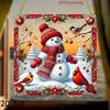 Bohemian Snowman Sun Catcher. Acrylic with red hat & scarf, a festive home decor gift.