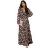 2025 Women's Fashion Long Sleeve Evening Dress - European & American Print Design