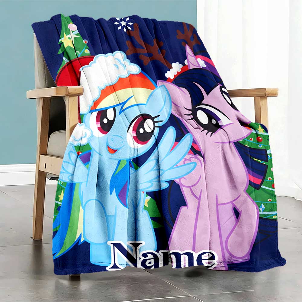 Little Pony (16) Personalized Name Blanket Gift Customizable Blanket Durable Comfort for Picnics Home Decor Nap Office Chair for All Occasions