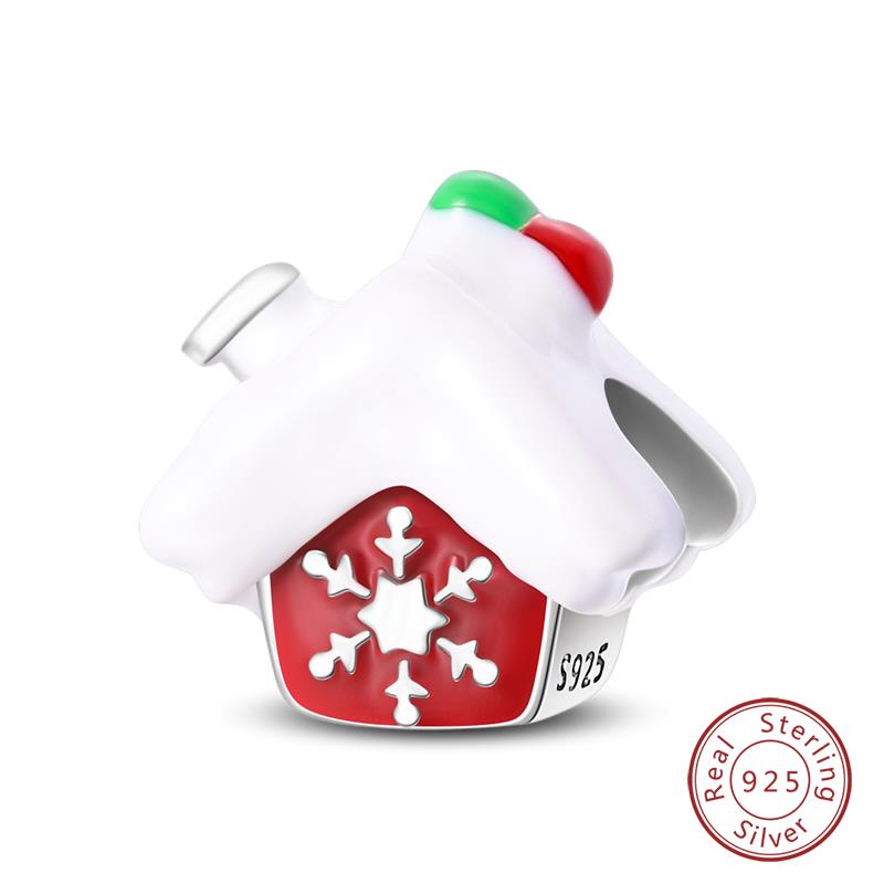 Original Copper Charms Beads Winter Snowflake Snowman Igloo Penguin Pendant Fit Bracelet Women Jewelry Gift