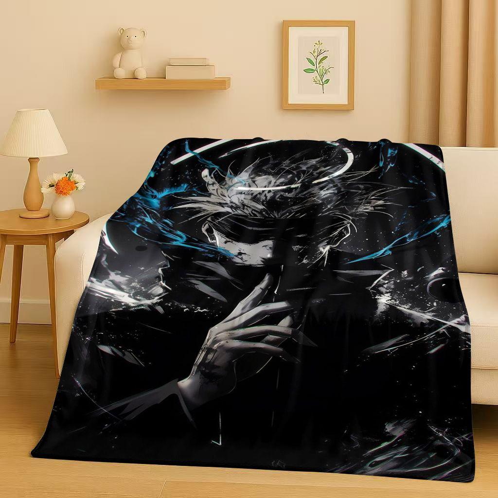 Anime Jujutsu Kaisen Cartoon Itadori Yuj Flanelldecke, Ultraweiche Warme Plüschdecke für Zuhause Schlafzimmer Bett Sofa Abdeckung Kindergeschenk