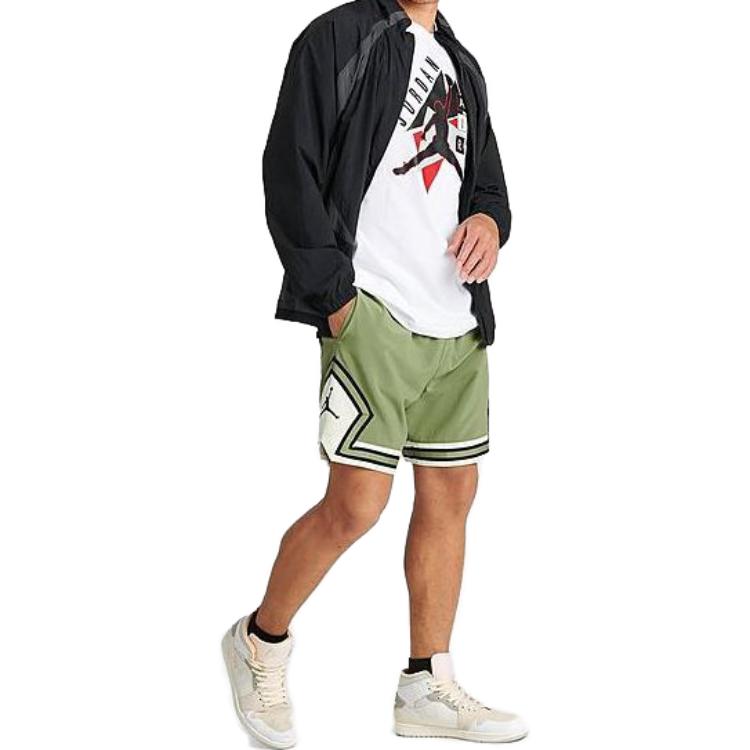 Jordan Dri-FIT Sport Pieced Contrast Strap Athletic Shorts Men Bottoms Olive FB7580-340