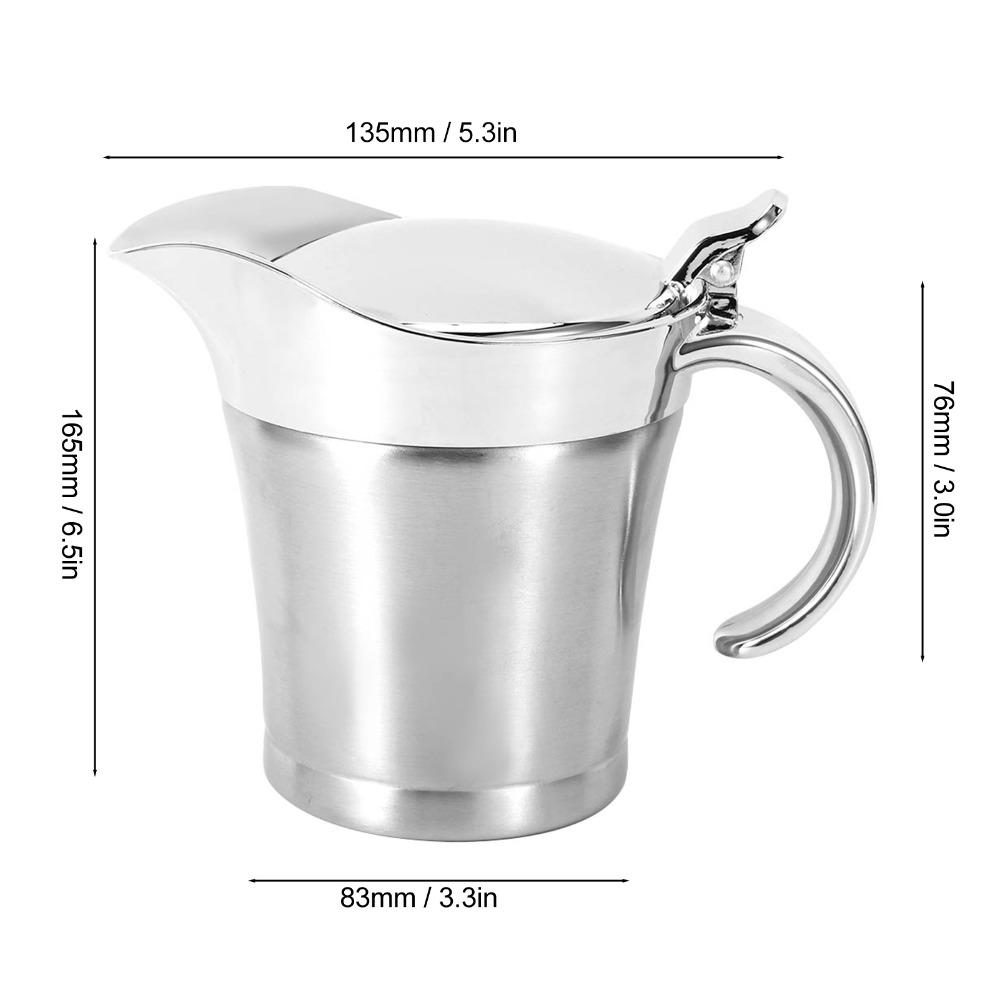 304 Stainless Steel Gravy Boat 750ml Sauce Storage Container Durable Steak Sauce Pot Home Use
