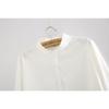 Cotton Linen Shirt Base Shirt Stand Collar White Shirt Women's Long Sleeved Shirt