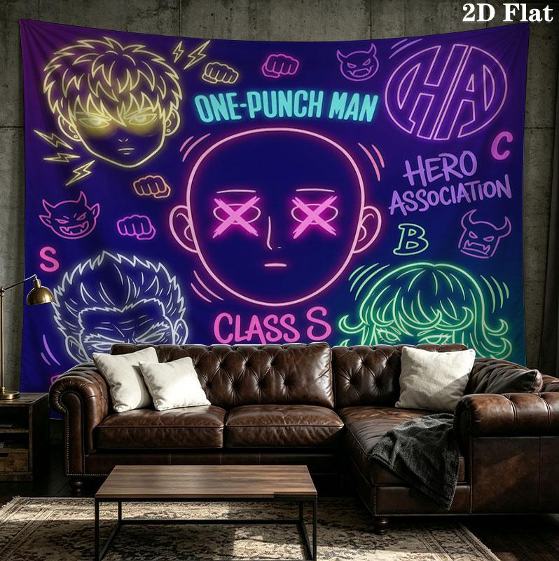 Onepunch Man Wandteppich Ästhetisches Wandbehang Gedruckter Stoffdecke Dekorative Wandteppiche Für Schlafzimmer Wohnzimmer Heimdekoration