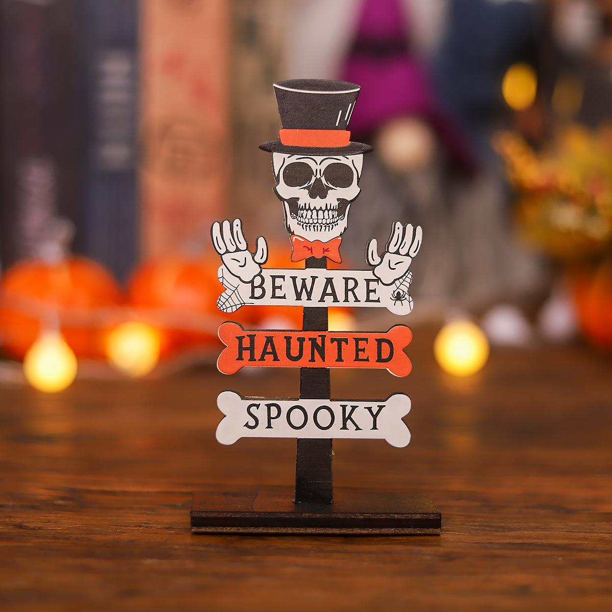 

Хэллоуин деревянные поделки украшения тыква скелет деревянный знак американский креативный призрак украшение украшение для рабочего стола реквизит