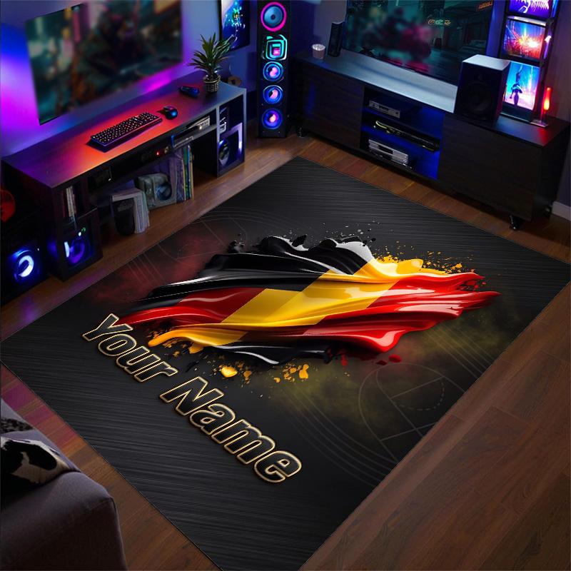 Crystal Velvet Rug Germany National Football Team Print Custom Name Text Floor Mat Home Decor