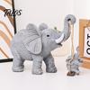 Elephant Ornament for Living Room Statue Resin Mother And Child Figurine Swing Art Piece Baby Sculpture Home Office Desktop Decor Lifelike