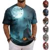 Men's Halloween Graphic T-Shirt Neck Short Sleeve Casual Top