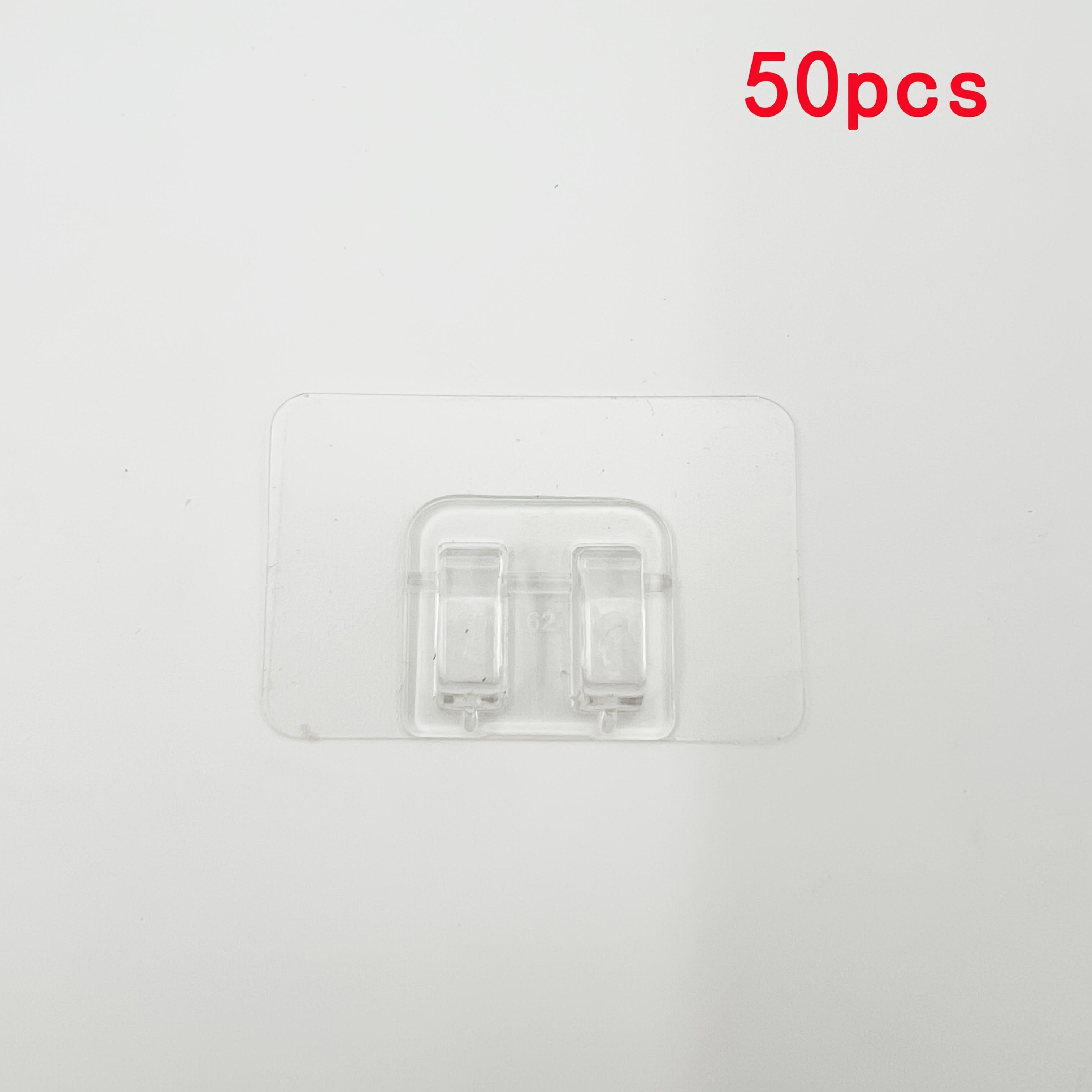 

50pcs Heavy-Duty Waterproof Self-Adhesive Outdoor/ Cable Clips - UV-Resistant Plastic Hooks for String Lights, Wire Hangers