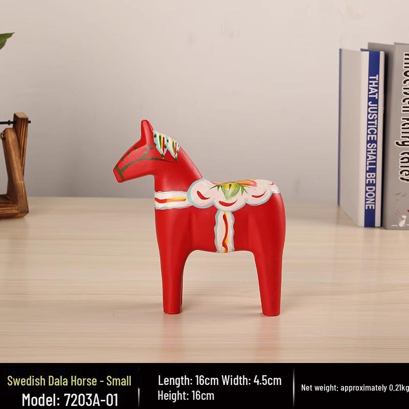 

Hand-Painted Swedish Dala Horse Ornament Pair – Creative Wooden Craft for Weddings
