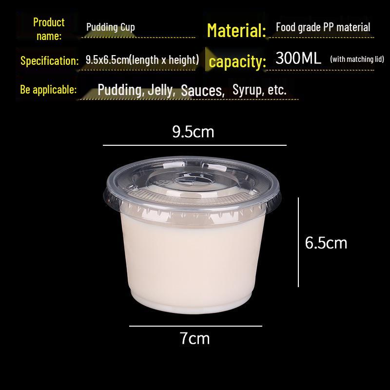Einweg-Doppelwand-Milchgelee-Becher mit Deckel - Transparenter Kunststoff für Pudding, Gelee oder Suppe