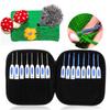 DIY Knitting Tool Crochet Hook Aluminum Set with Blue & White Porcelain Pattern Handle(Blue