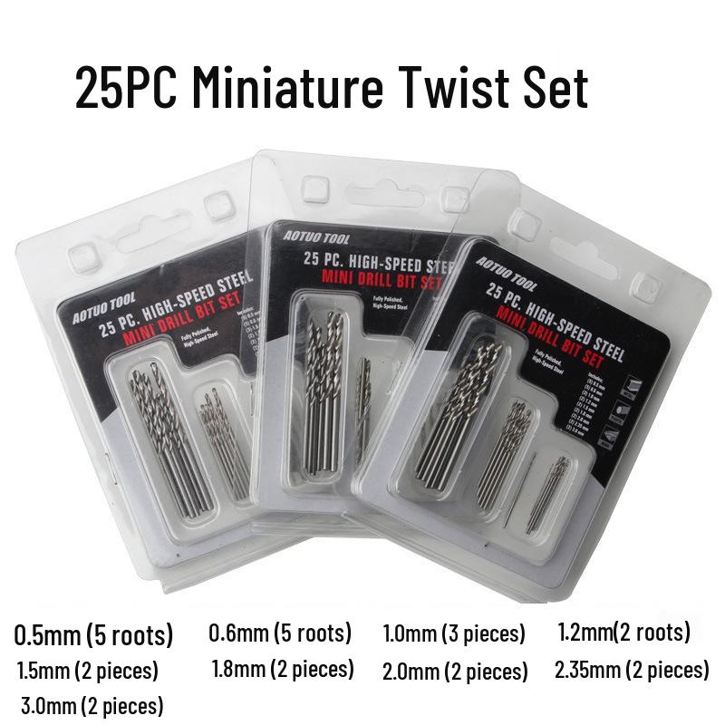 Pearl Punch Micro Straight Shank Twist Drill Set, 25PC, 0.5-3.0mm