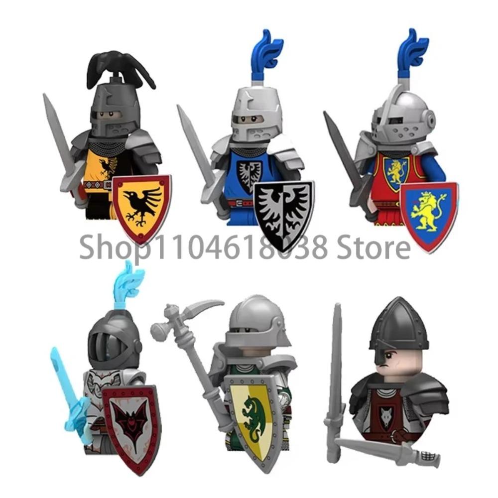 Green Dragon Raven Knights Shield Action Figures MOC Medieval Ancient Knights Scene Building Block Creative Toys for Children