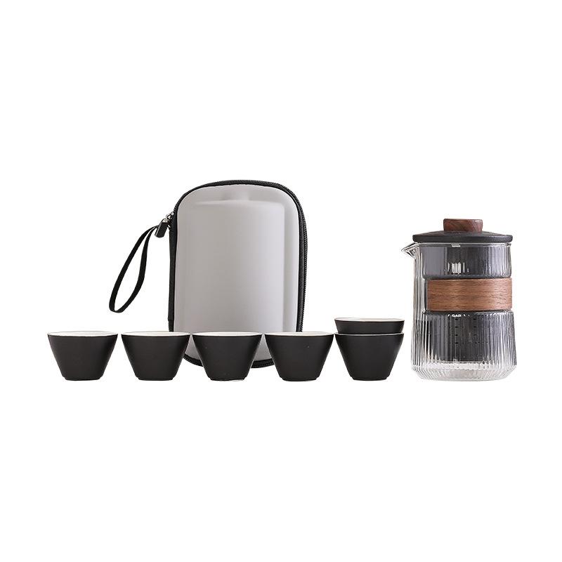Ceramic travel tea set portable set tea outdoor travel camping tea drinking equipment Kuaike cup tea gift