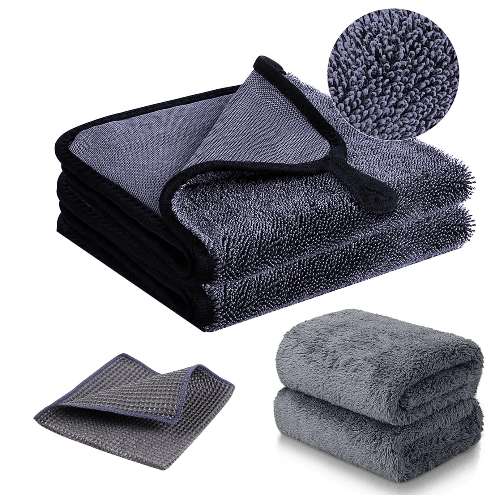 

Микрофибра для мытья автомобиля, большой суперабсорбент, новый набор из 5 в 3, абсорбент из микрофибры, 2 для автомобиля, 2 для автомобиля, 1 для принадлежностей для мытья автомобиля, полотенце, размер, [2024]