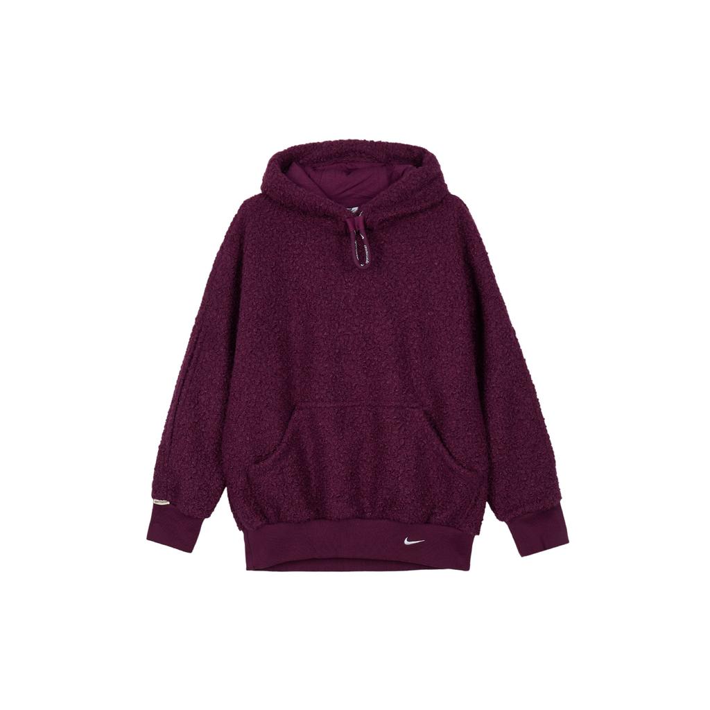 Nike Collection Solid Color Loose Casual Hoodie Women Hoodies Burgundy FB8784-610