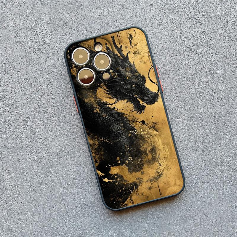 

Золотой китайский дракон Чехол для телефона для iPhone 11 12 13 14 15 Pro Max Mini 16 14 X XR XS 15 14 7 8 Plus SE2 Ударопрочный чехол iphone15 pro