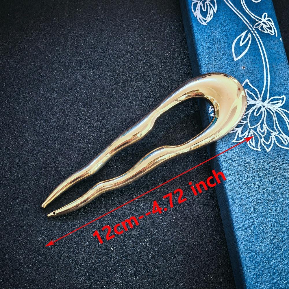 Vintage Metall U-förmige Haargabel Mode Geometrisch Unregelmäßig Legierung Haarspangen Clips Kopfschmuck Damen Mädchen Einfache Haarstäbchen Geschenke